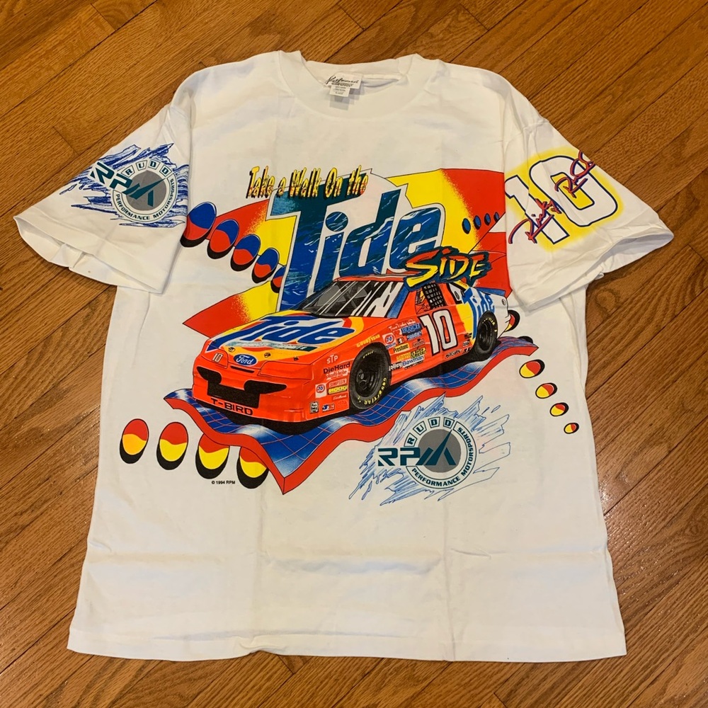 Vintage 1994 Nascar “Take a Walk on the Tide Side” Ricky Rudd Tide Racing shirt